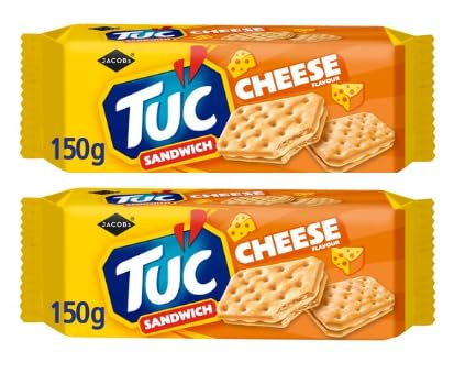 Jacob's TUC Cheese Flavour Sandwich Crackers, 150g, Pack of 2
