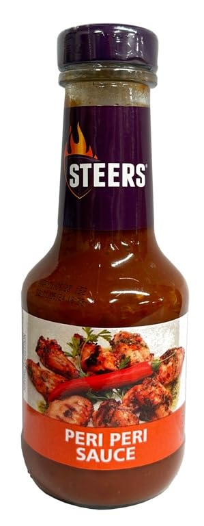 Steers Peri Peri Sauce, Spicy Condiment, 375ml Bottle