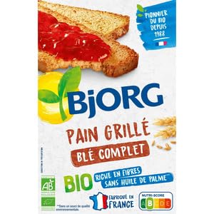 Bjorg Pain Grillé Blé Complet Bio, Sans Huile de Palme