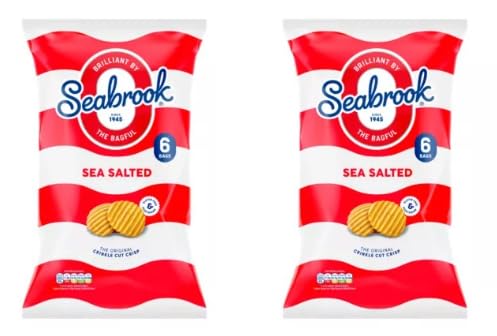 Seabrook Sea Salted Crinkle Cut Crisps, Original, Pack of 2