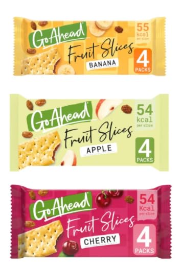 Go Ahead Fruit Slices Variety Pack, Banana, Apple & Cherry Flavours.