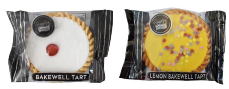 Pearls Bakewell Tart and Lemon Bakewell Tart.