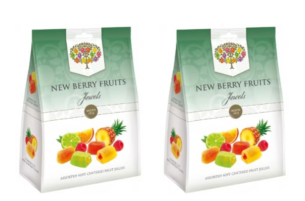 New Berry Fruits Jewels Assorted Soft Centred Fruit Jellies, Multi-Mix, Pack of 2