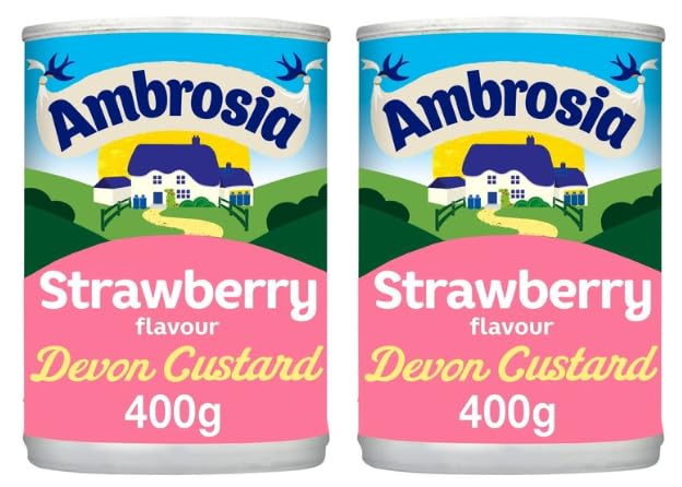 Ambrosia Strawberry Flavour Devon Custard - Pack of 2