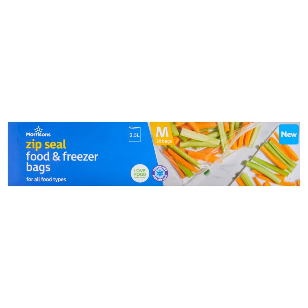 Morrisons Medium Zip Seal Food and Freezer Bags 20pk