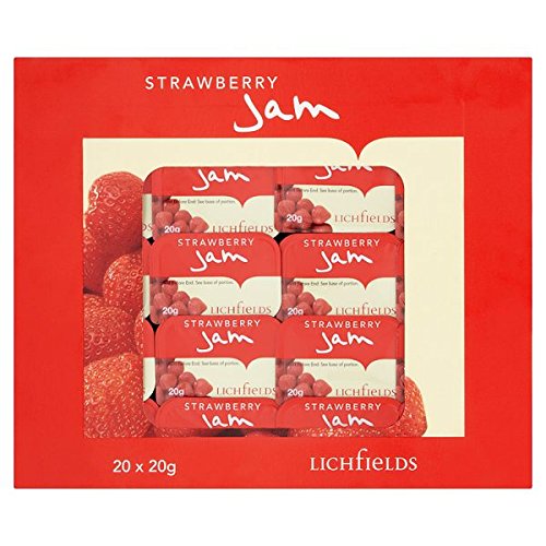 ( 5 Pack ) Lichfields Strawberry Jam Individual Portions 20 x 20g