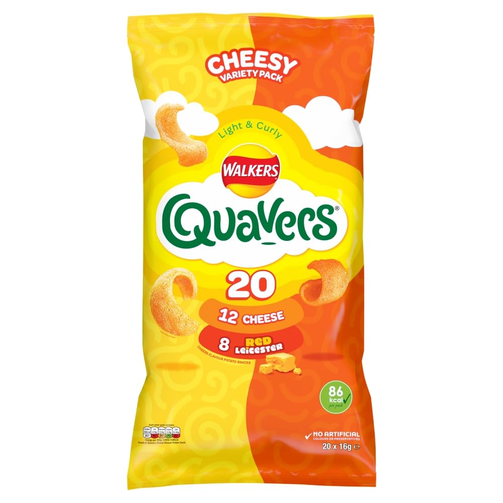 Walkers Quavers Cheesy Variety Pack, 20 x 16g