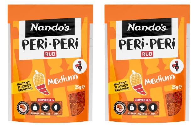 Nando's PERi-PERi Rub Medium, Instant Flavour Seasoning, Pack of 2