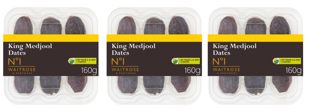Waitrose No.1 King Medjool Dates 160g, Pack of 3