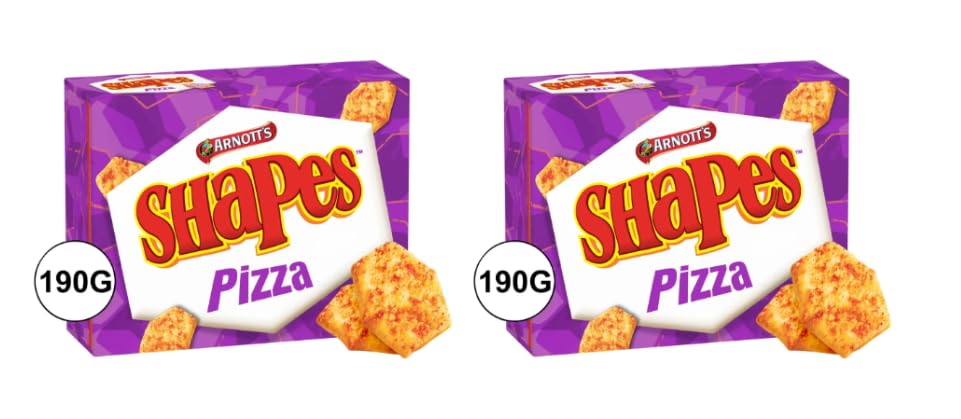 Arnott's Shapes™ Pizza Flavoured Crackers, 190g, Pack of 2