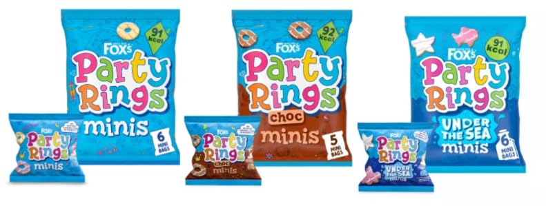 Fox's Party Rings Minis, Choc and Under the Sea Varieties.