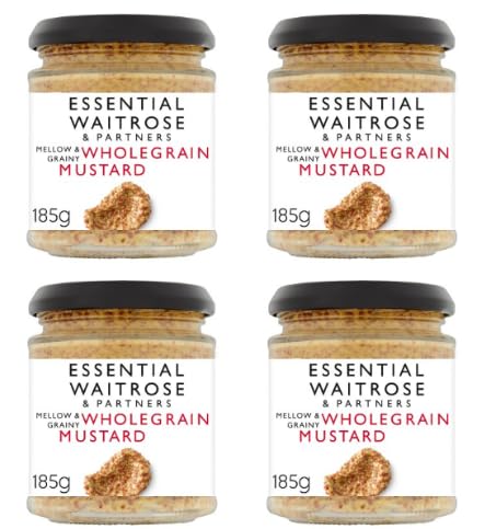 Essential Waitrose & Partners Wholegrain Mustard, Mellow & Grainy, Pack of 4