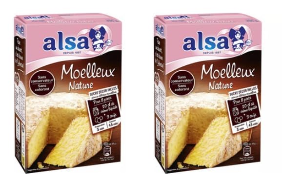 Alsa Moelleux Nature Cake Mix, Pack of 2