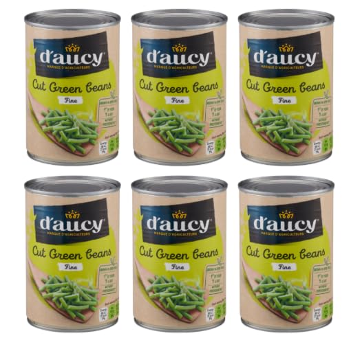 D'aucy Cut Green Beans Fine, Pack of 6