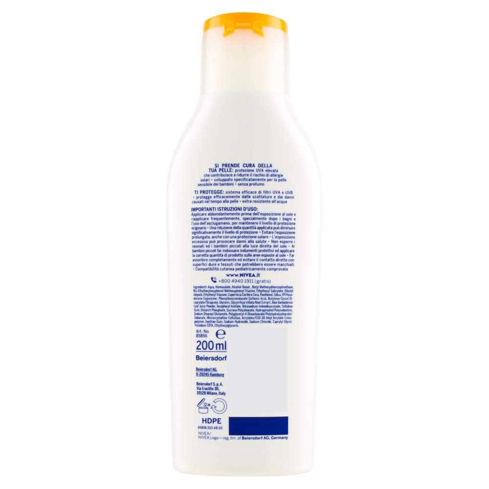 NIVEA Sun Fp50 Children To protect Sensitive 85856 Cream Solar 200 ml