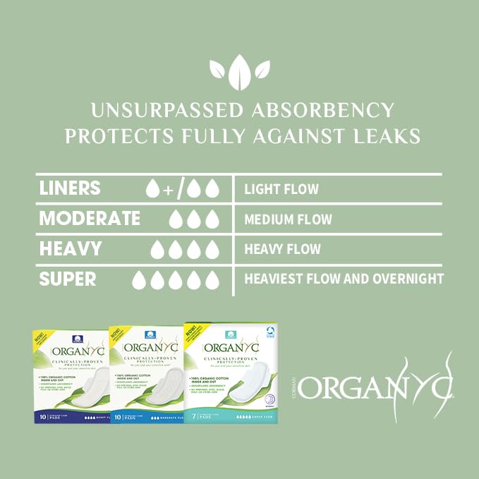 Organyc Pads Heavy Flow, Pack of 10, B003ART1JG