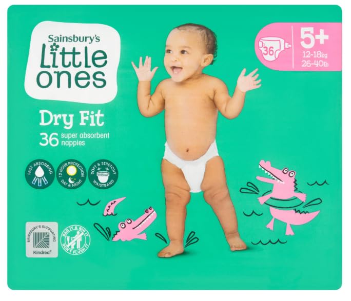 Sainsbury's Little Ones Dry Fit Size 5+ 36 Nappies - (Pack of 6)