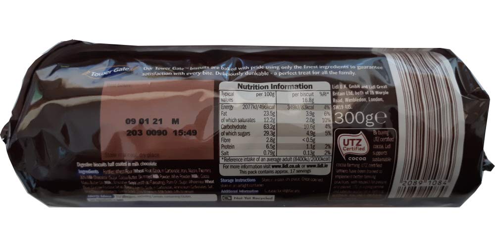 Tower Gate Milk Chocolate Digestive Biscuits 300g