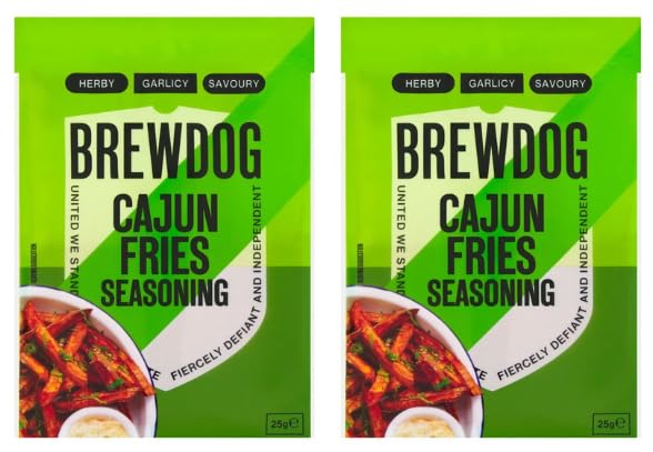 BrewDog Cajun Fries Seasoning, Herby, Garlicy, Savoury Flavour, 25g, Pack of 2