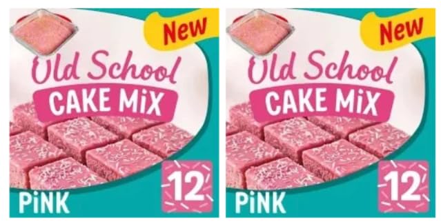 Old School Pink Cake Mix, Makes 12 Pieces, New Variety