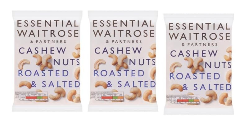 Waitrose Essential Roasted Salted Cashew Nuts 200g, Pack of 3