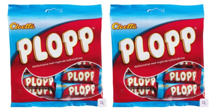 Cloetta Plopp Milk Chocolate with Toffee Filling, Pack of 2