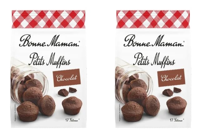 Bonne Maman Petits Muffins Chocolat, Small Chocolate Muffins - Pack of 2