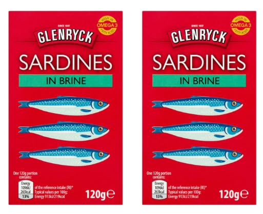 GLENRYCK Sardines in Brine, High in Omega 3 - (Pack of 2)