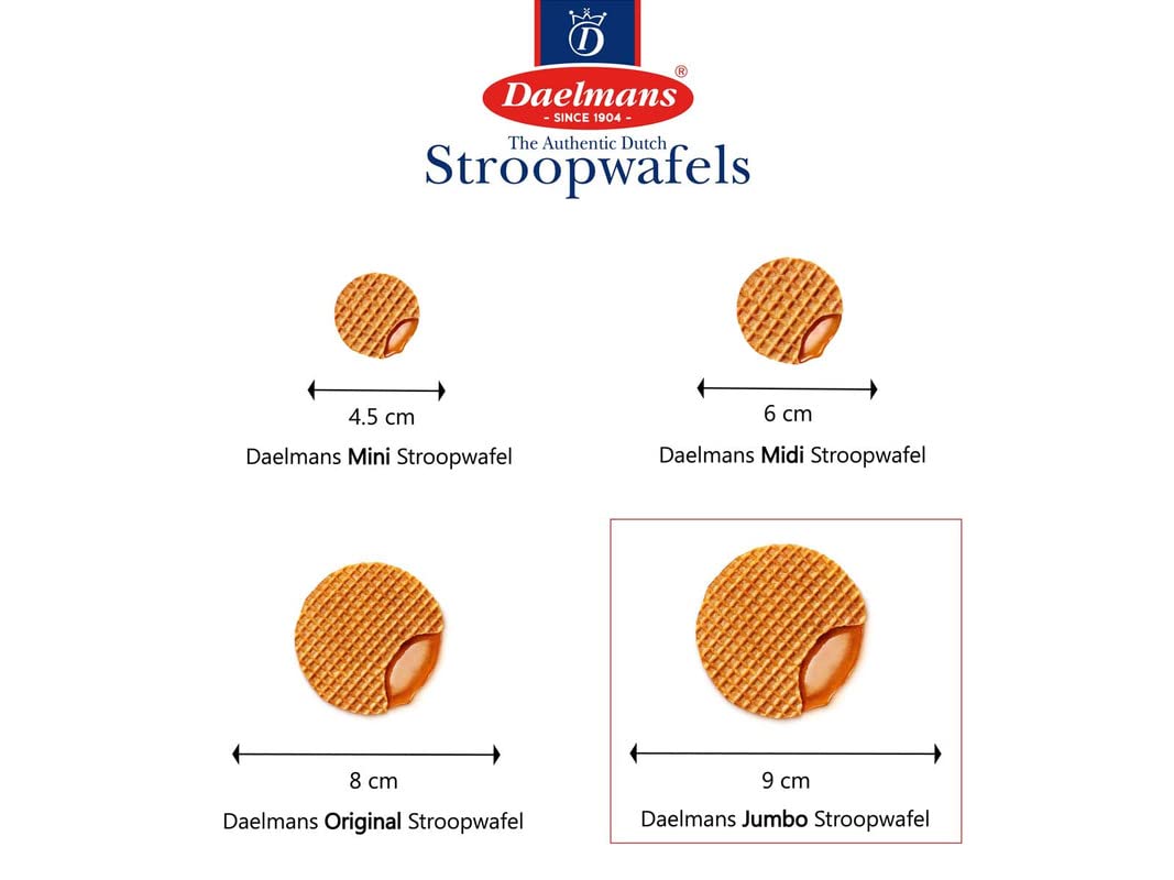 Daelmans Stroopwafels - Caramel Wafers - 78 g x 18 in a Box - Authentic Dutch Caramel Waffle - Stroopwaffels