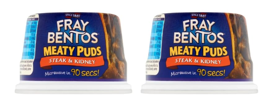 Fray Bentos Meaty Puds Steak & Kidney, Microwave in 90 Seconds, Pack of 2