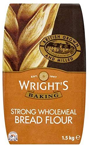 Wright's Baking Strong Bread Flour Selection - White 1.5kg / Wholemeal 1.5kg (One of Each)