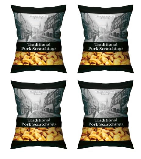 Black Country Snacks Traditional Pork Scratchings, Pack of 4