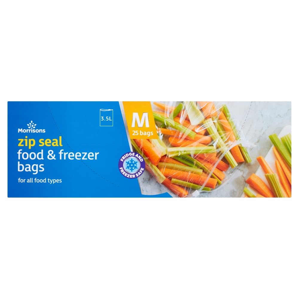 Morrisons Zip Seal Food and Freezer Bags Medium (25 bags)