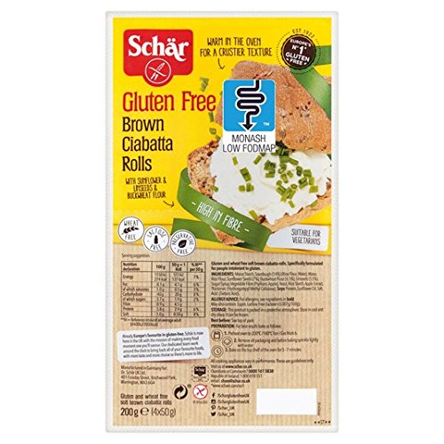 Schar Gluten Free Brown Ciabatta Rolls 4 x 50g