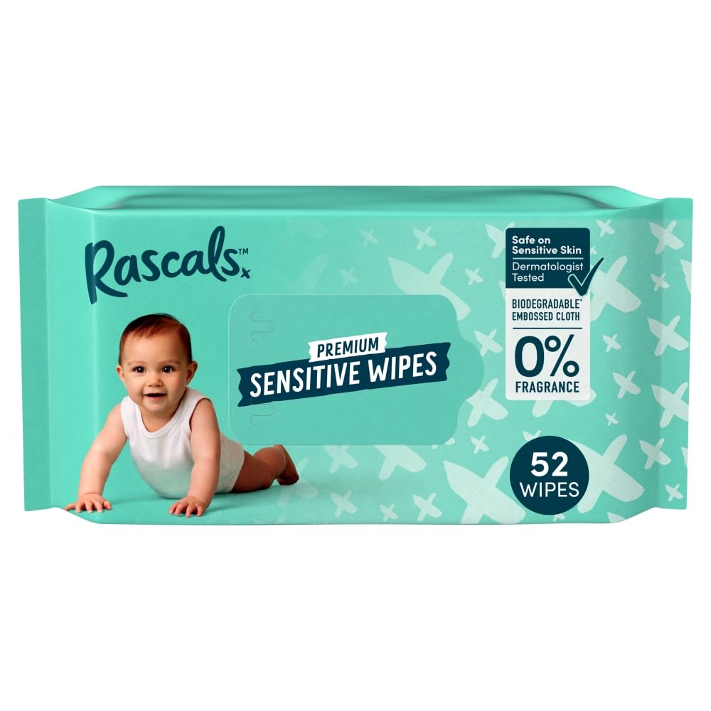 Rascals Sensitive Biodegradable Baby Wipes 52pk
