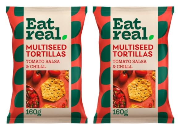 Eat real Multiseed Tortillas, Tomato Salsa & Chilli Flavour, 160g, Pack of 2