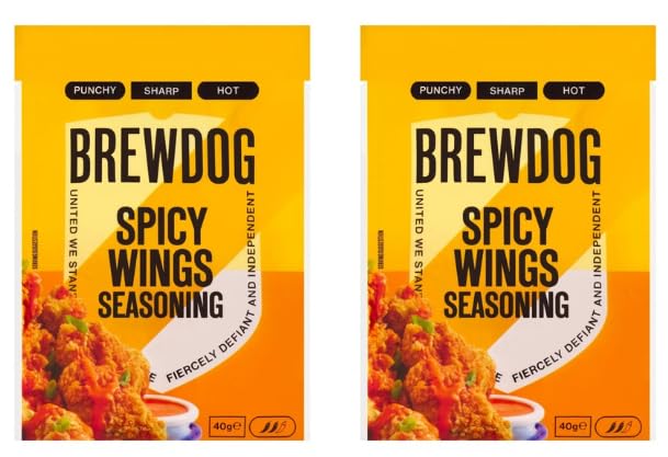 BrewDog Spicy Wings Seasoning, Punchy, Sharp and Hot Flavour, 40g - Pack of 2