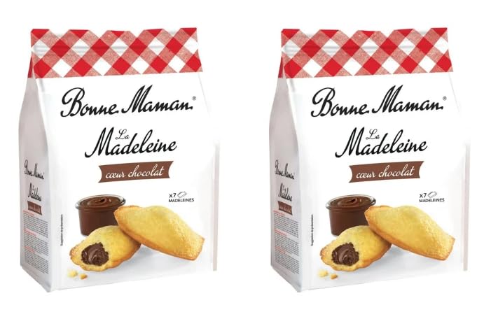 Bonne Maman La Madeleine Coeur Chocolat, Chocolate Filled Sponge Cakes - Pack of 2