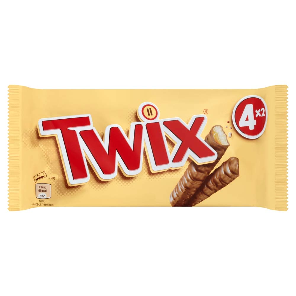 Twix Chocolate Bars, 4 each, 160g