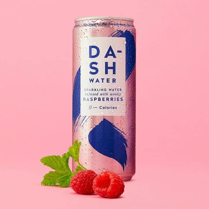 Dash Raspberry Infused Sparkling Water, 4 x 330ml