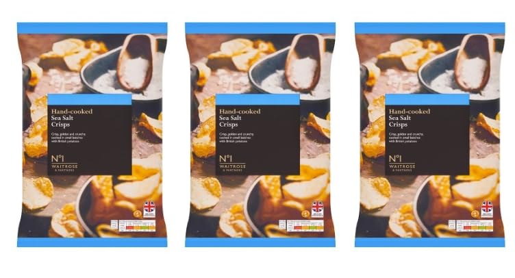 No.1 Hand-Cooked Sea Salt Crisps 150g, Pack of 3