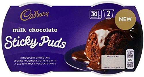Cadbury Milk Chocolate Sponge Pudding Cake Desserts Pots 2x95g
