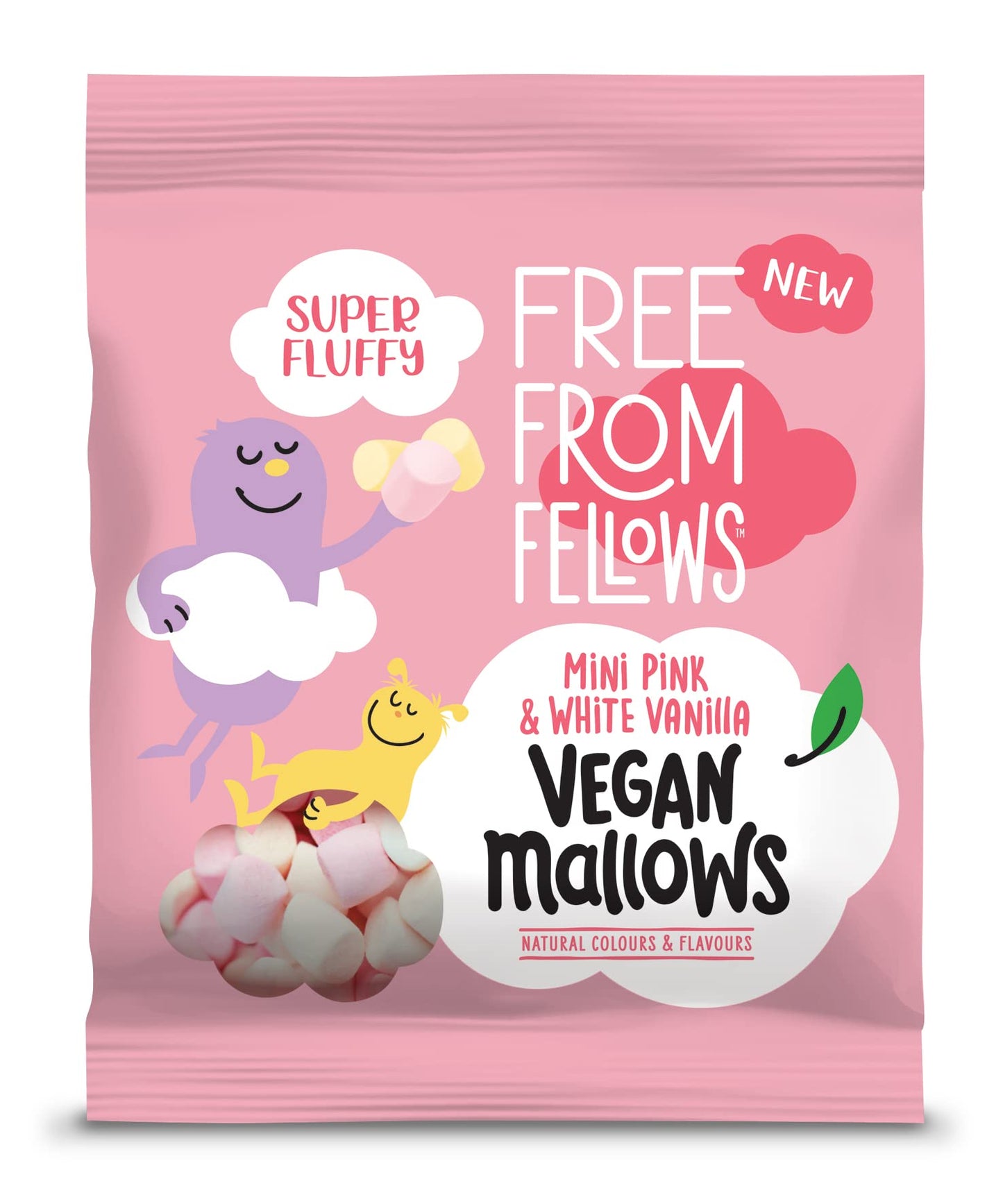 Free From Fellows Mini Pink & White Vanilla Mallows 105g