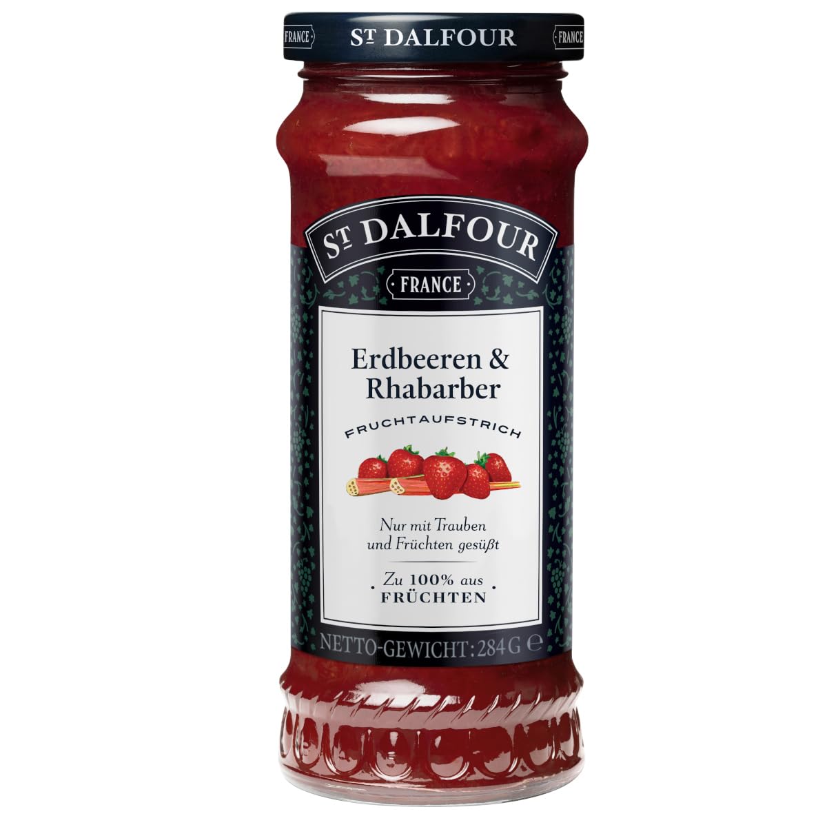St. Dalfour Fruit Spread Strawberries and Rhubarb Jam 284g