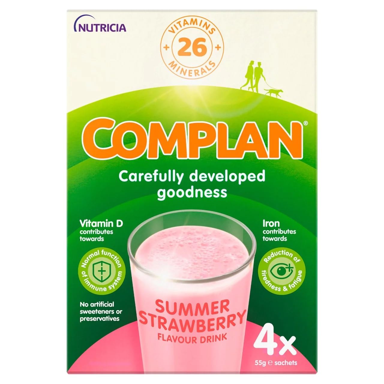Complan Summer Strawberry Nutritional Drink 4x55g