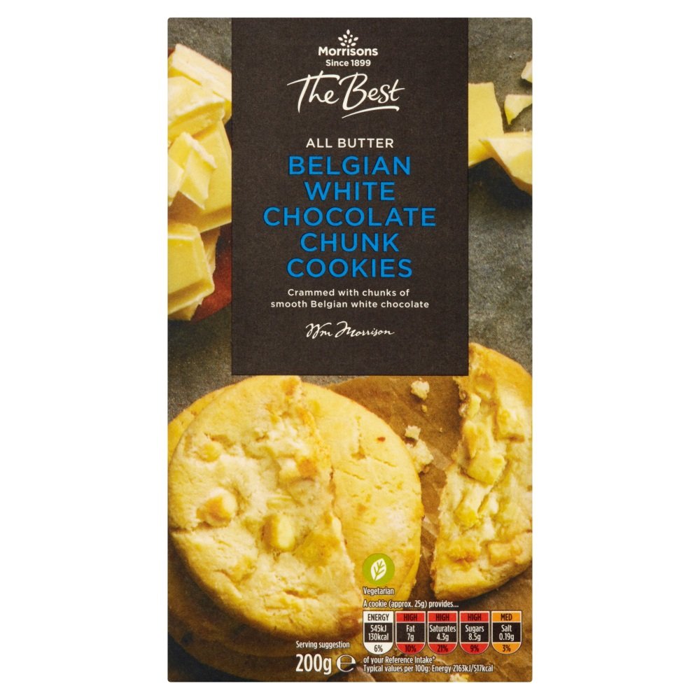 Morrisons The Best Belgian White Chocolate Chunk Cookies, 200g