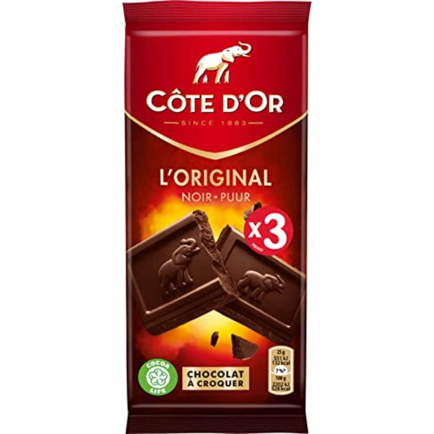 Côte d'Or Dark Chocolate Extra - 3 Tablets of 100g, 300g
