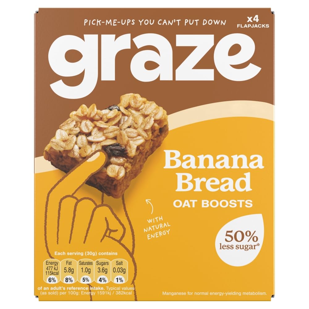 Graze Protein Bites Banana Oat Squares 4pk 120g