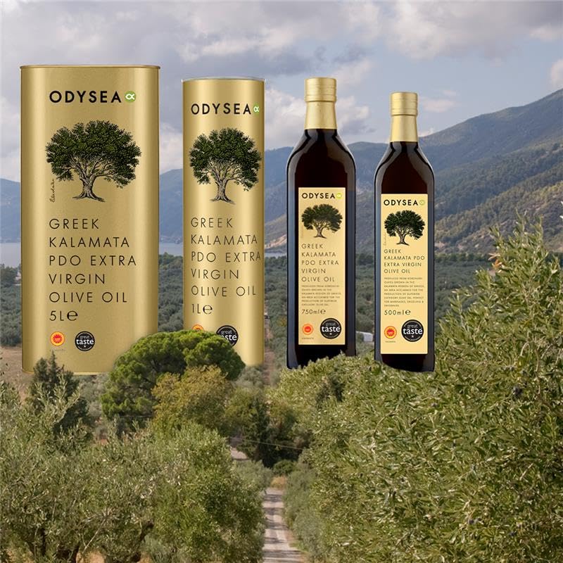 Odysea PDO Kalamata Extra Virgin Olive Oil, Glass Bottle (500ml)