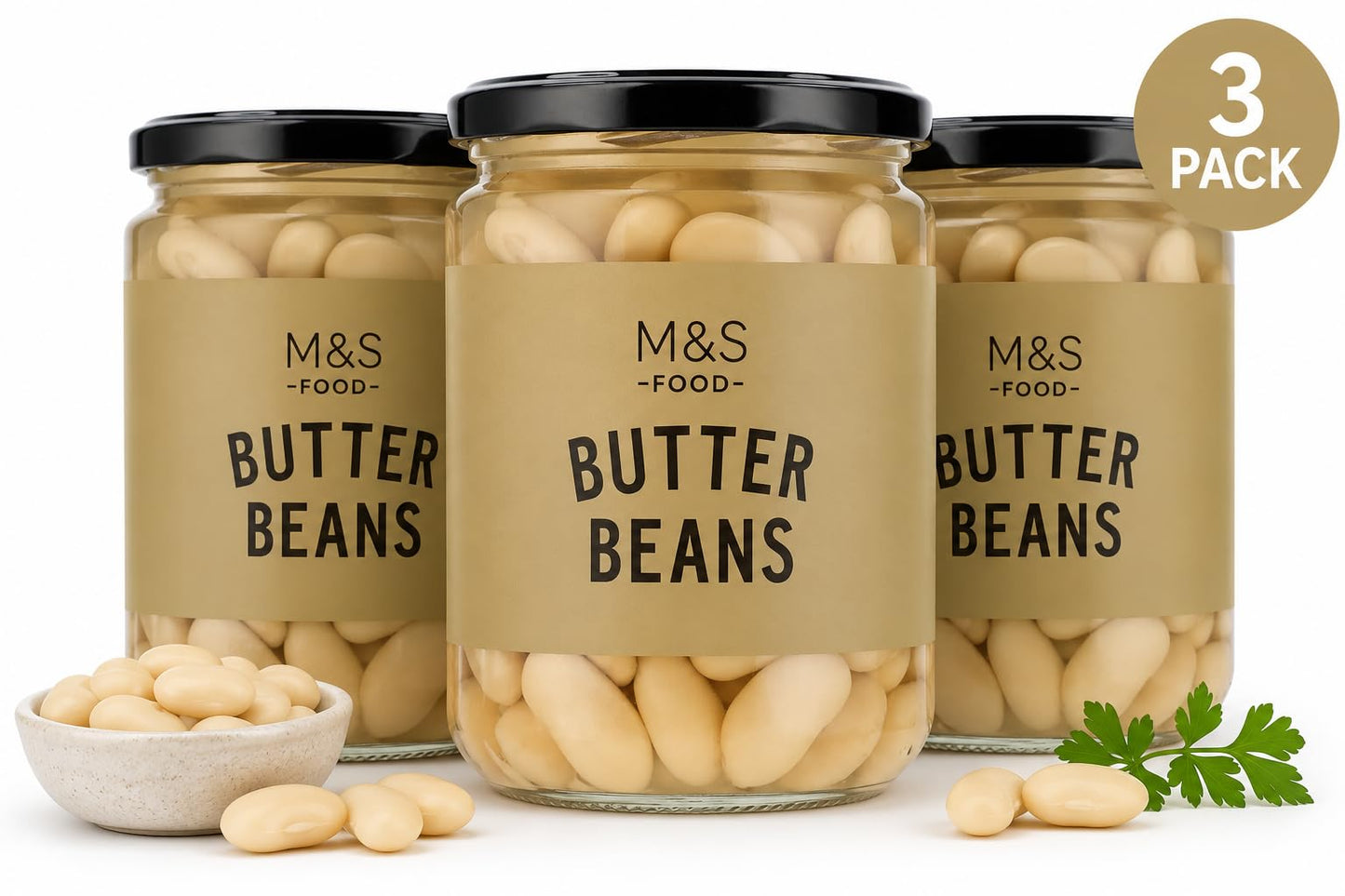 M&S Butter Beans 430g, Pack of 3